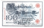 Германия 100 марок 1908 Красный номер