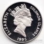 Соломоновы острова 10 долларов 1995 Коронация Королевы-Матери