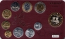 Литва набор 9 монет 1991-2001 С жетоном (Коробка)