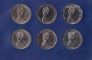 Набор 6 монет 1 крона 1980 80 лет Королеве-Матери