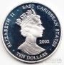 Восточно-Карибские штаты 10 долларов 2002 Король Эдвард 3
