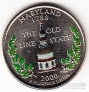 США 25 центов 2000 Maryland (цветная)