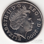 Великобритания 5 фунтов 2000 100 лет Королеве-Матери