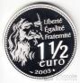 Франция 1 1/2 евро 2003 Мона Лиза - Леонардо да Винчи (коробка)