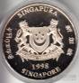 Сингапур 10 долларов 1998 Год Тигра (запайка)