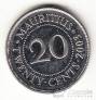 Маврикий 20 центов 1994-2012