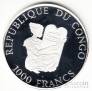 Республика Конго 1000 франков 1994 Мамонт