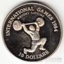 Либерия 10 долларов 1984 Международные игры - штанга
