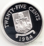 Бермуды 25 центов 1984 Герб округа (2) Серебро