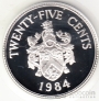 Бермуды 25 центов 1984 Герб округа (4) Серебро