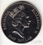 Бермуды 1 доллар 1990 90 лет Королеве-Матери