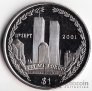 Брит. Виргинские острова 1 доллар 2002 Терракт 11 сентября 2001 года