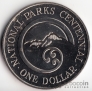 Новая Зеландия 1 доллар 1987 Национальный парк