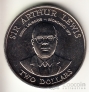 Восточно-Карибские Штаты 2 доллара 1993 Сэр Артур Левис
