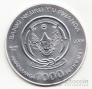 Руанда 1000 франков 2009 Телец (серебро-позолота-бриллианты)
