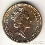 Великобритания 1 фунт 1990 Герб Уэльса (UNC)