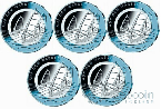 Германия набор 5 монет 10 евро 2021 «На Воде» (A,D,F,G,J)