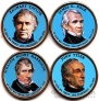 США набор 4 монеты 2009 Президенты (цветные)