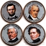 США набор 4 монеты 2010 Президенты (цветные)