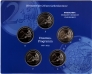Германия набор 5 монет 2 евро 2022 35 лет программе Erasmus (BU, 5 монетных дворов)