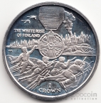 Остров Мэн 1 крона 2005 Вторая Мировая война - награда - орден Белой розы Финляндии