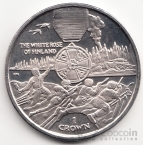 Остров Мэн 1 крона 2004 Вторая Мировая война - награда - орден Белой розы Финляндии