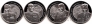 Беларусь набор 4 монеты 1 рубль 2010 Маршалы Второй Мировой войны