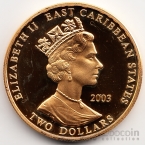 Восточно-Карибские Территории 2 доллара 2003 Военные деятели - Эдвард III