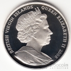 Брит. Виргинские острова 10 долларов 2006 80 лет королеве Елизавете 2 (серебро) №1