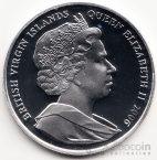 Брит. Виргинские острова 10 долларов 2006 80 лет королеве Елизавете 2 (серебро) №6