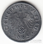 Германия 1 пфенниг 1942 G (тип 2)