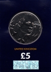 Великобритания 5 фунтов 2022 40 лет со дня рождения принца Уильяма (карта)