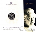 Великобритания 50 пенсов 2022 Правление Королевы Елизаветы II (блистер)
