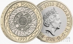 Великобритания 2 фунта 2022 25 лет монете 2 фунта (блистер)