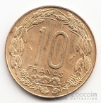 Центральноафриканские штаты 10 франков 1977