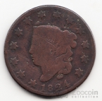 США 1 цент 1824