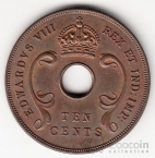 Брит. Восточная Африка 10 центов 1936 Без буквы