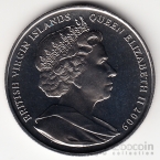 Брит. Виргинские острова 1 доллар 2009 450 лет коронации Королевы Елизаветы I №1