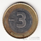 Словения 3 евро 2011 20 лет независимости Словении