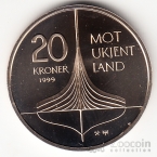 Норвегия 20 крон 1999 Корабль викингов (BU)