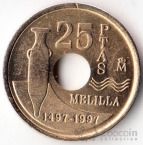 Испания 25 песет 1997 Мелилья