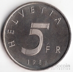Швейцария 5 франков 1981 500 лет Конвенции