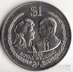 Острова Кука 1 доллар 1986 Свадьба принца Эндрю