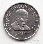 Литва 1 лит 1997 75 лет банку