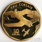 Маршалловы острова 10 долларов 1991 Самолет F4U