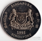 Сингапур 10 долларов 1995 Год свиньи