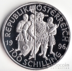 Австрия 100 шиллингов 1996 Маркграф Леопольд III