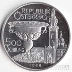 Австрия 500 шиллингов 1998 Работа по золоту (proof)