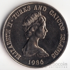 Теркс и Кайкос 1 крона 1986 Свадьба
