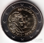 Португалия 2 евро 2010 100 лет Республике